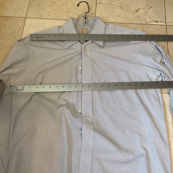 Ike Behar 100% Cotton Dress Shirt, button front, long sleeve button cuffs, Sz 16 - Picture 8 of 10